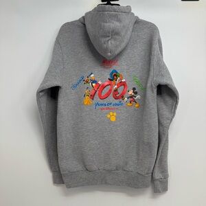 Vintage Disney 100 years gray full zip hoodie adult Size M mickey mouse Walt